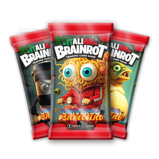Skifidol - Italian Brainrot Tcg - Serie Alpha Universo Psichedelico 1 Bustina - 7 Carte