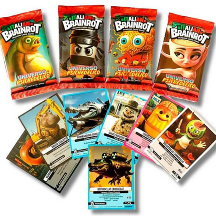 Skifidol - Italian Brainrot Tcg - Serie Alpha Universo Psichedelico 1 Bustina - 7 Carte