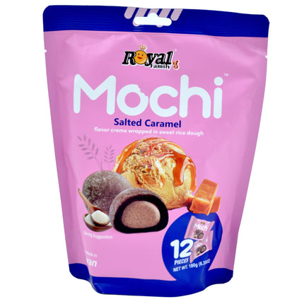 Royal Family Mochi Salted Caramel 180g – Mochi Giapponese Ripieno alla Crema di Caramello Salato (12 Pezzi)