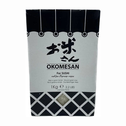 Okomesan Riso per Sushi – 1kg | Riso a Grani Tondi per Cucina Giapponese – Confezione Sottovuoto