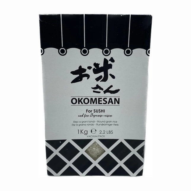 Okomesan Riso per Sushi – 1kg | Riso a Grani Tondi per Cucina Giapponese – Confezione Sottovuoto