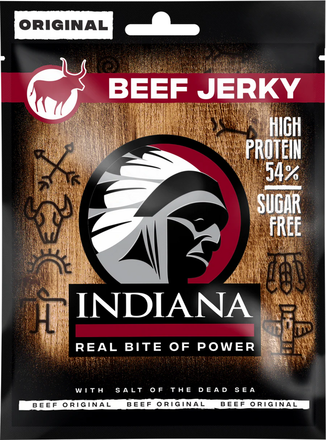 Indiana Beef Jerky Original 25g – Snack Proteico di Manzo ad Alto Contenuto Proteico
