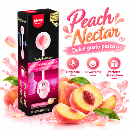 AMOS TastySounds Audio Lollipop Gusto Pesca 16 g – Lecca Lecca Musicale