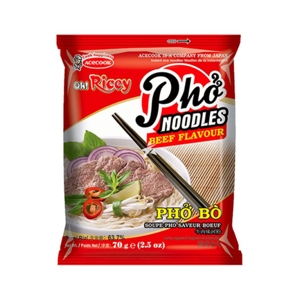 Acecook Oh! Ricey Phở Noodles Beef Flavour 70g