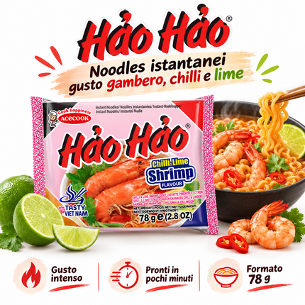 Acecook Instant-Nudeln Garnelen, Chili und Limette – 78 g