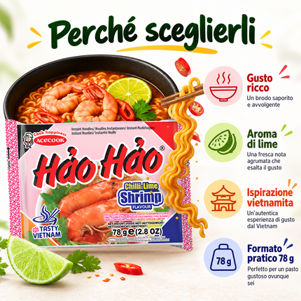 Acecook Instant-Nudeln Garnelen, Chili und Limette – 78 g