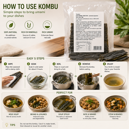 Alga Kombu Essiccata (Laminaria japonica) 50 g