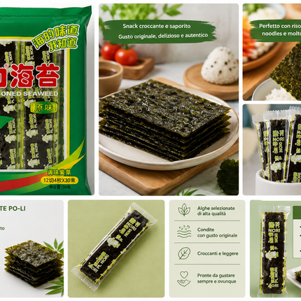 Gewürzte Nori-Algen PO-LI – Originalgeschmack 30 g