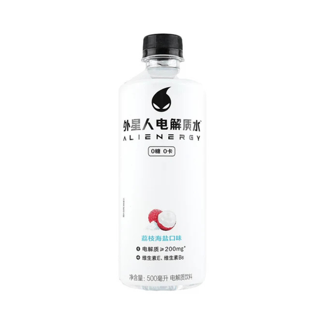 Alienergy Wasser mit Elektrolyten Litschi-Geschmack 500 ml