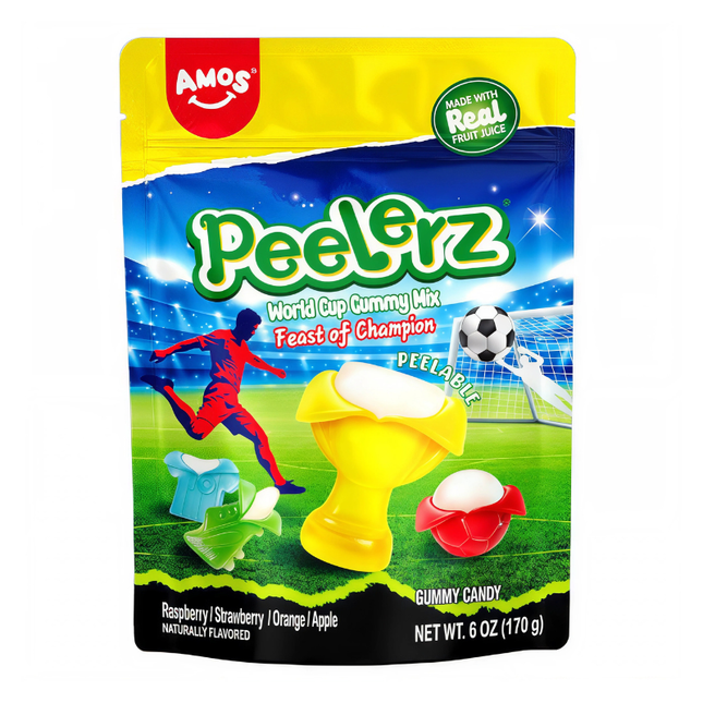 Amos Peelerz World Cup Gummy Mix Caramelle Gommose Pelabili 170 g
