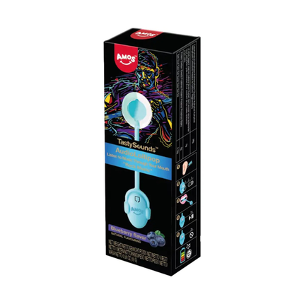 Amos TastySounds Audio Lollipop Blueberry Flavor 16g – Lecca Lecca Musicale al Mirtillo