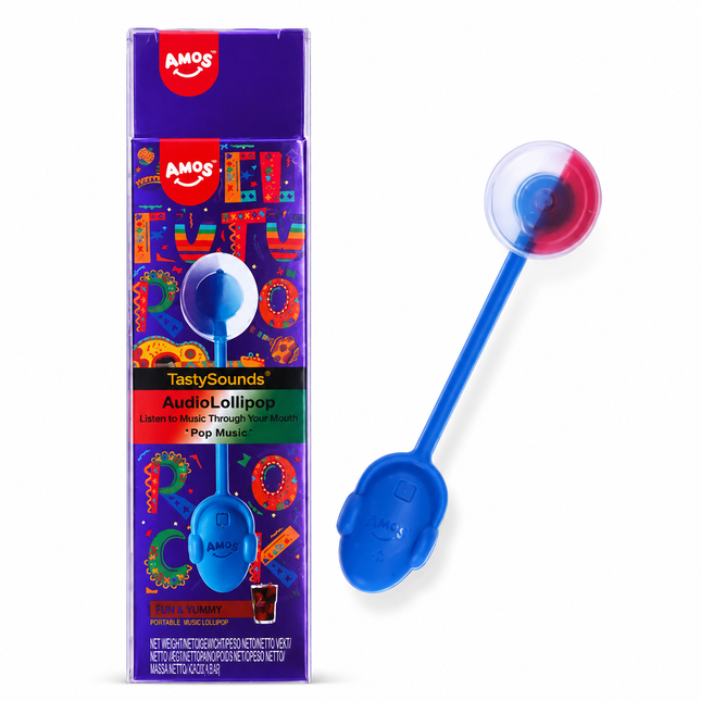 Amos TastySounds Audio Lollipop Cola 10g – Lecca Lecca Interattivo al Gusto Cola