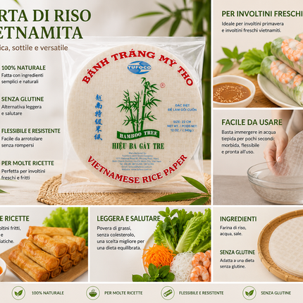 Bamboo Tree Vietnamese Rice Paper 28 cm – Carta di Riso Vietnamita 340 g