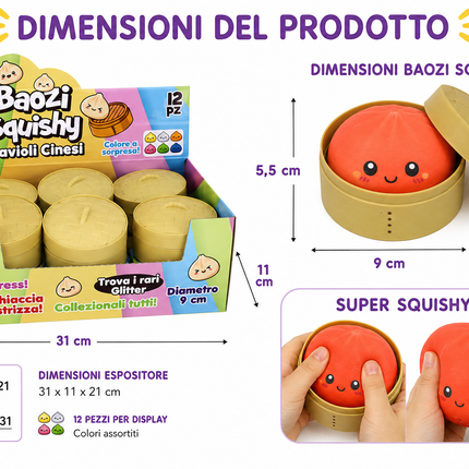 Baozi Squishy Ravioli Cinesi – Squishy Antistress Colore a Sorpresa