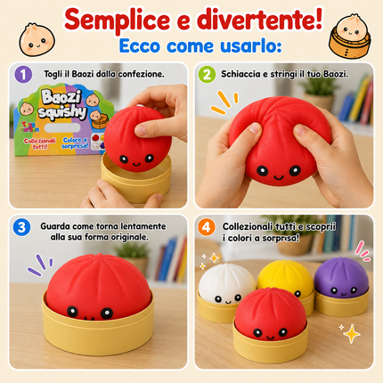 Baozi Squishy Ravioli Cinesi – Squishy Antistress Colore a Sorpresa