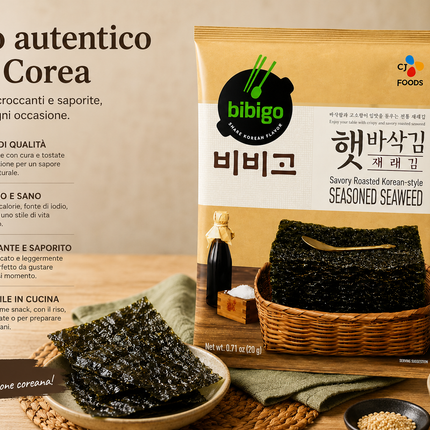 Bibigo Savory Roasted Korean Style Seasoned Seaweed 20g