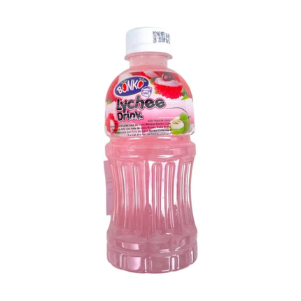 Bonko Lychee Drink with Nata de Coco 320 ml - Lychee Drink with Coconut Cubes