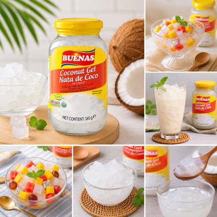 Buenas Coconut Gel Nata de Coco in Syrup 340g