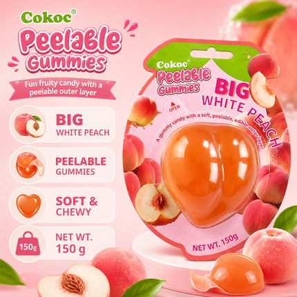 COKOC Peelable Gummies Big Peach 150 g – Caramella Gommosa alla Pesca