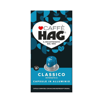 Caffè Hag Classico Decaffeinato Capsule Compatibili Nespresso® Original 10 Capsule – Intensità 6 55g