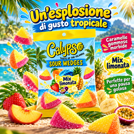 Calypso Sour Wedges Lemonade Mix – Saure Fruchtgummis 90 g