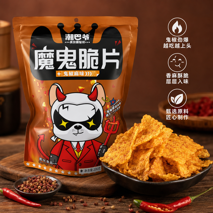 Chao Ba Ye Teufel knusprige Chips mit Ghost Pepper Mala – 200 g