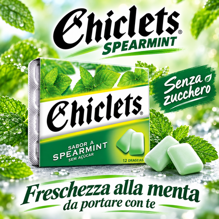 Chiclets Spearmint – 绿薄荷味口香糖 16.5克