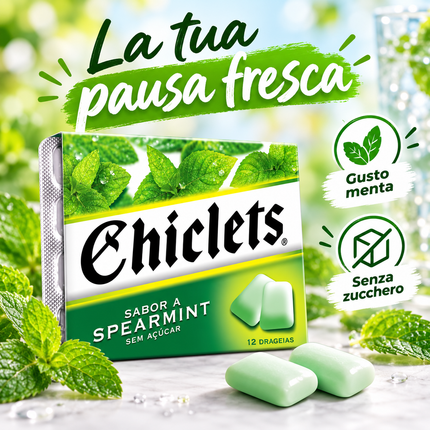 Chiclets Spearmint – 绿薄荷味口香糖 16.5克