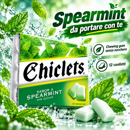 Chiclets Spearmint – 绿薄荷味口香糖 16.5克
