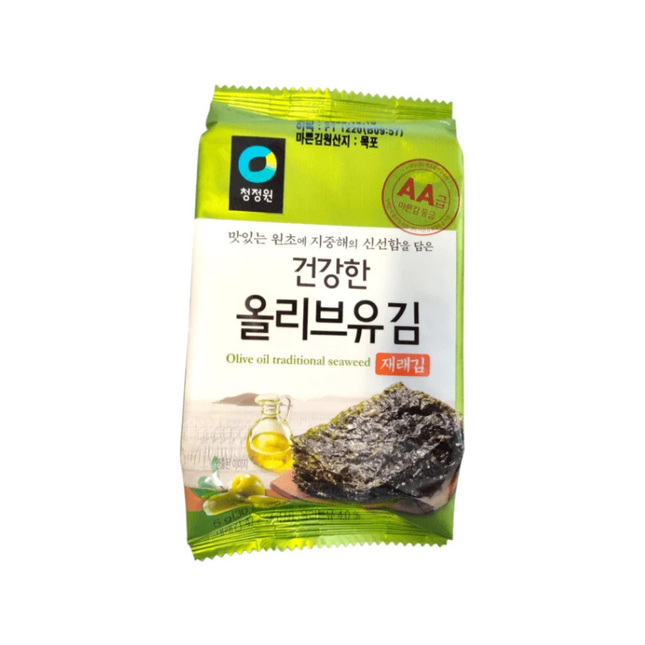 Chung Jung One Traditionelle Algen mit Olivenöl 5g – Geröstete koreanische Algen