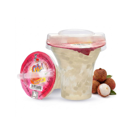 Cici Jelly Drink Litchi 218g – Gelatina da Bere al Gusto Lychee con Nata de Coco