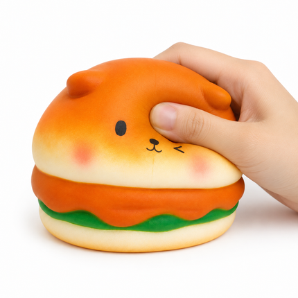 Corgi Burger Squishy – Soft Stress Relief Sensory Toy