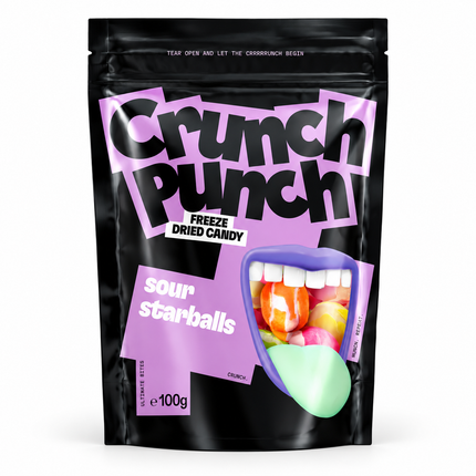 Crunch Punch Sour Starballs Caramelle Liofilizzate 100 g