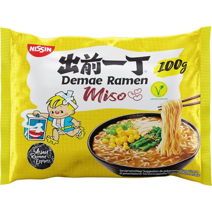 Nissin Demae Ramen Miso 100 g – Japanische vegetarische Miso-Ramen