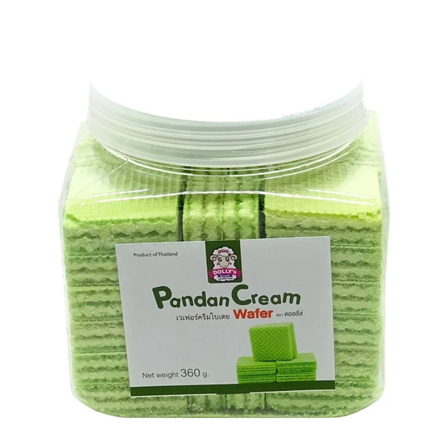 Dolly's Pandan Cream Wafer 360 g – Knusprige Waffeln mit Pandan-Creme