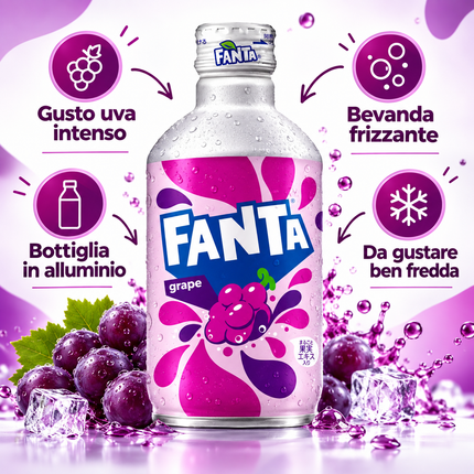 Japanese Fanta Grape Aluminum Bottle 300 ml