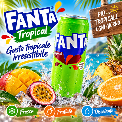 Fanta Tropical – Tropical Flavored Carbonated Soft Drink in a Can