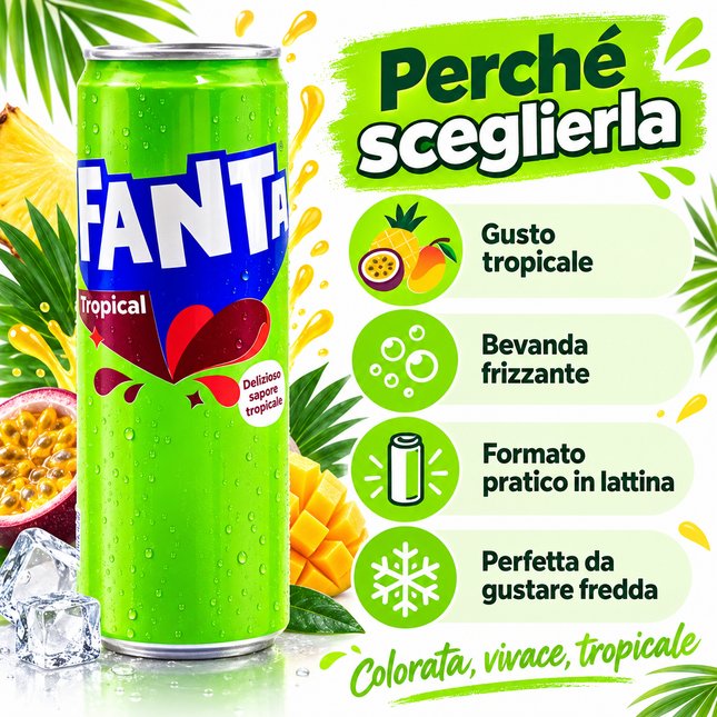 Fanta Tropical – Bibita Gassata al Gusto Tropicale in Lattina