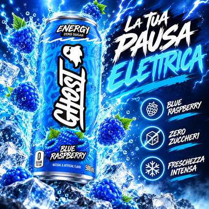 GHOST Energy Blue Raspberry Zero Sugar – 500 ml