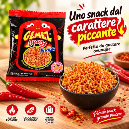 Gemez Enaak Spicy Chilli 14 g – Snack Croccante di Noodles Piccanti