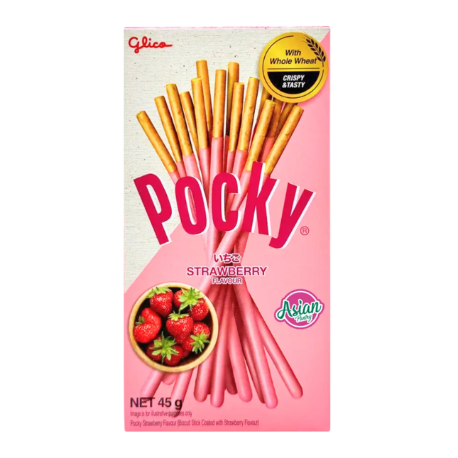 Glico Pocky Strawberry Biscuit Sticks (45g)