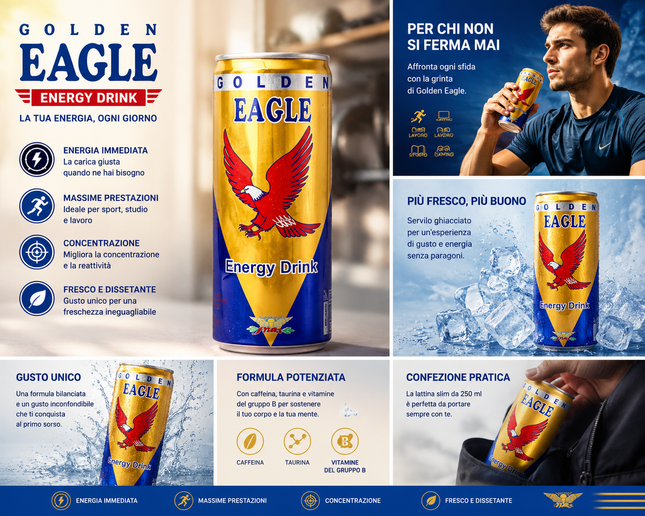 Golden Eagle Energy Drink – Bevanda Energetica (250 ml)