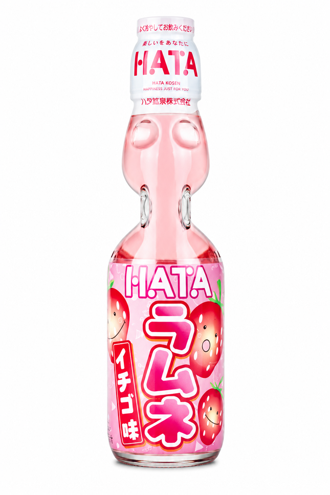 HATA Ramune Fragola 200ml – Bevanda Gassata Giapponese al Gusto Fragola