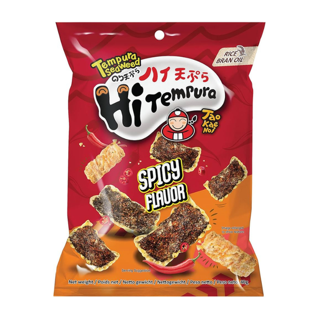 Hi Tempura Seaweed Spicy 40 g – Knuspriger Nori-Algen-Snack scharf