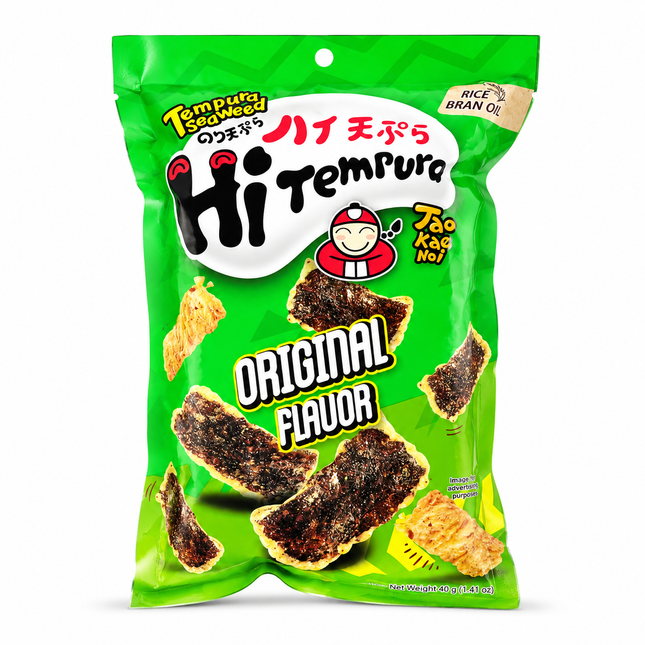 Hi Tempura Seaweed Original 40 g – Knuspriger Nori-Algen-Snack im Tempura-Teig