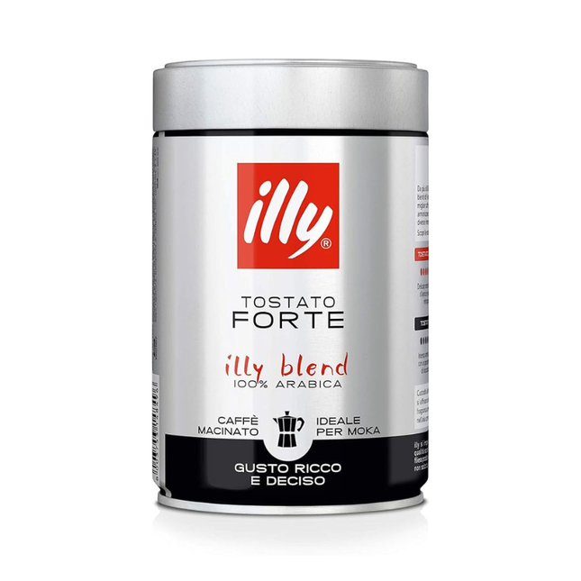 Illy Caffè Macinato Tostato Forte 250 g – 100% Arabica per Moka