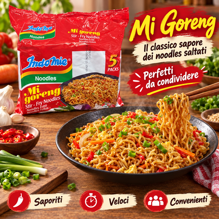 Indomie Mi Goreng Original 5 × 80 g (400 g) – Noodles Istantanei Saltati