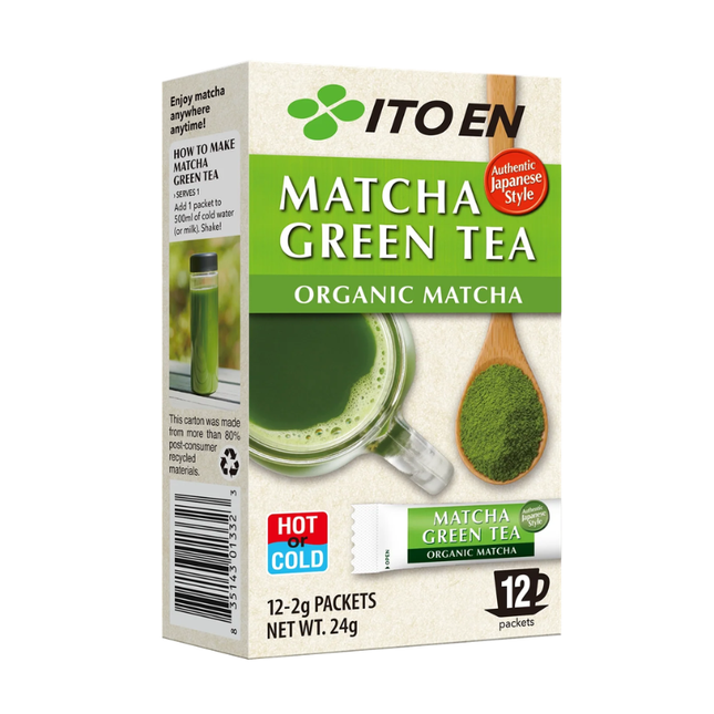 Ito En Matcha Grüntee Bio-Matcha – 12 Beutel (24 g)