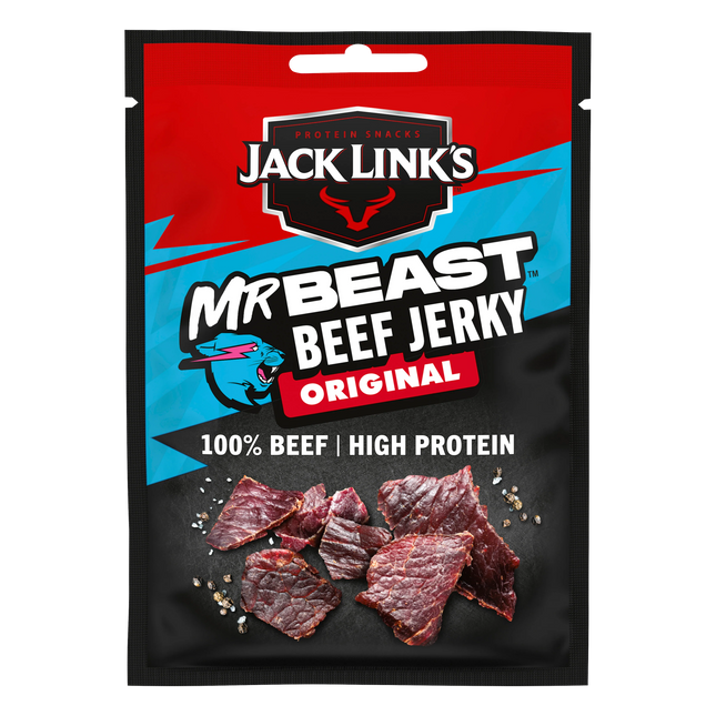 Jack Link’s x MrBeast Beef Jerky Original 40g – Snack Proteico di Manzo 100% Beef