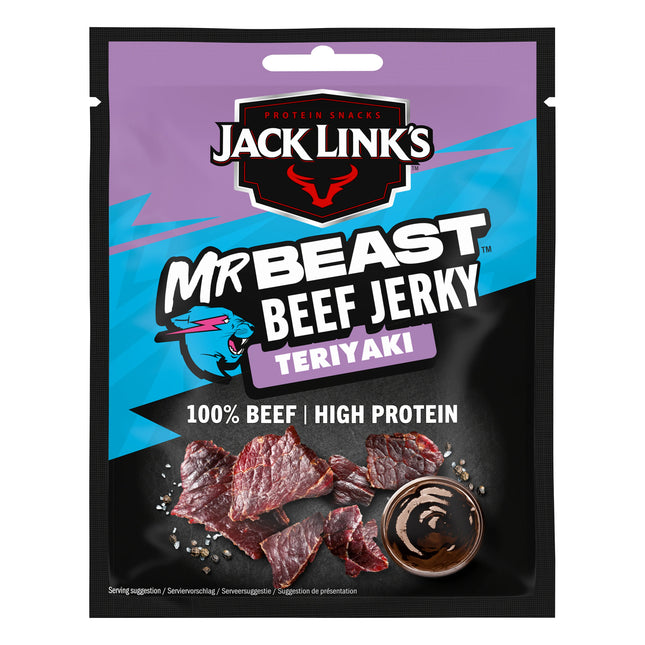 Jack Link’s x MrBeast Beef Jerky Teriyaki  40g– Snack Proteico di Manzo 100% Beef